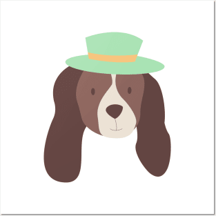 Cute dog in a hat Posters and Art